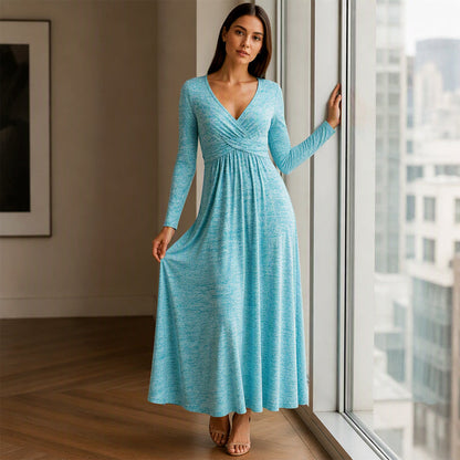 🌸 Women's Wrap V Neck Dress with Pockets– Flattering Feminine Fit With Pockets For Effortless Everyday Style 🤍