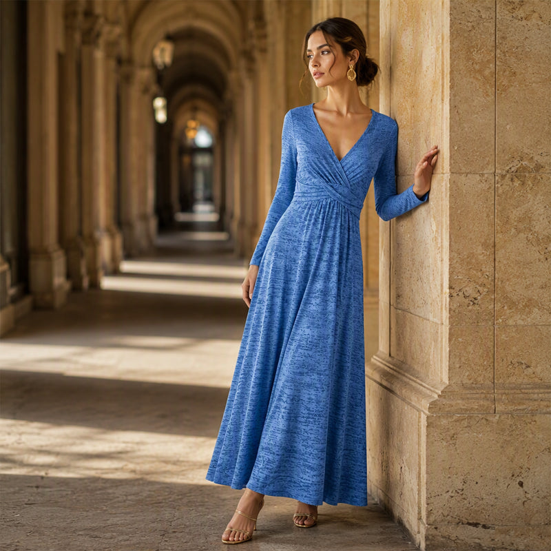 🌸 Women's Wrap V Neck Dress with Pockets– Flattering Feminine Fit With Pockets For Effortless Everyday Style 🤍