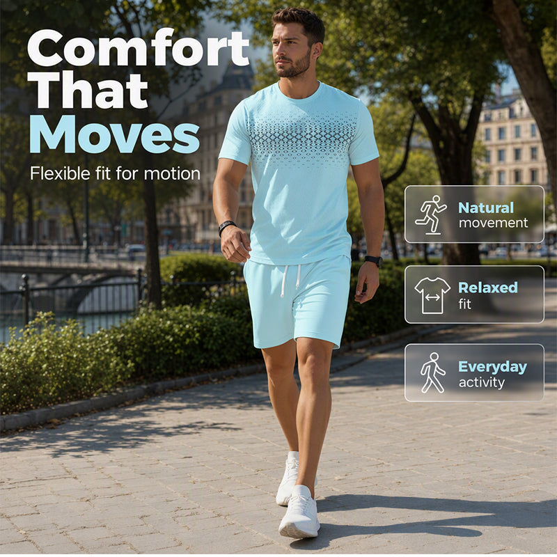 Men's Casual T-Shirt & Shorts 2-Piece Set