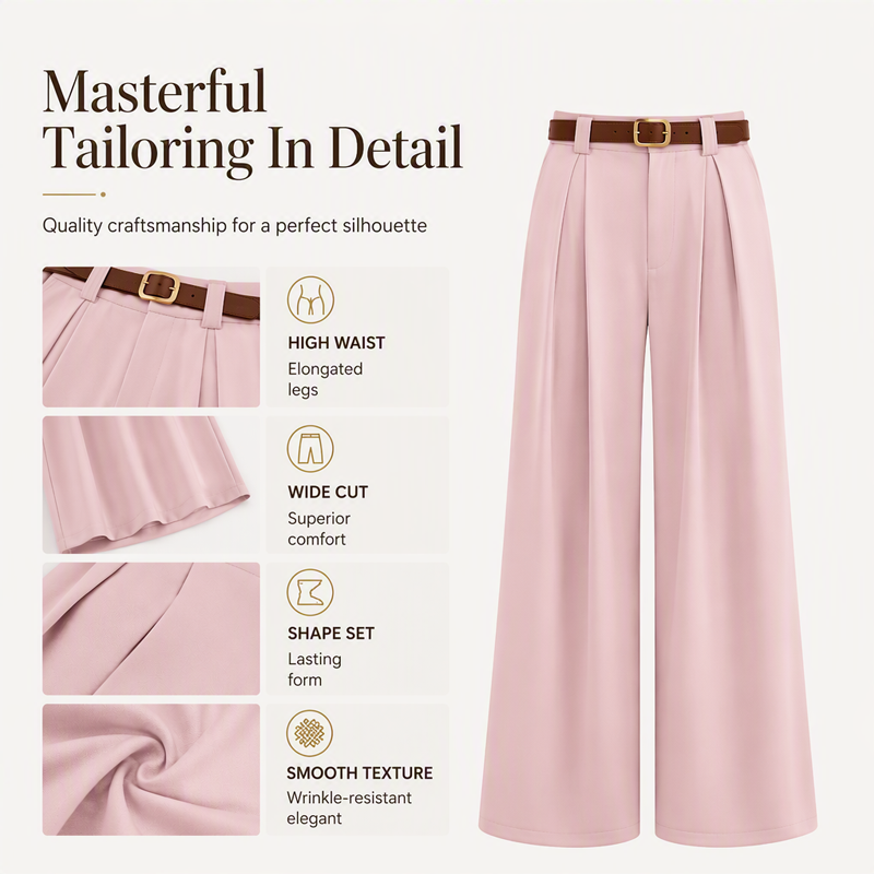🌸Hot Sale 50% OFF💖Women's Elegant High-Waisted Wide-Leg Suit Pants