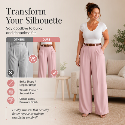 🌸Hot Sale 50% OFF💖Women's Elegant High-Waisted Wide-Leg Suit Pants