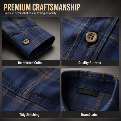 ✨Men's Casual Plaid Long Sleeve Shirt – Classic Long Sleeve Check Shirt For Everyday Smart-Casual Style 👔
