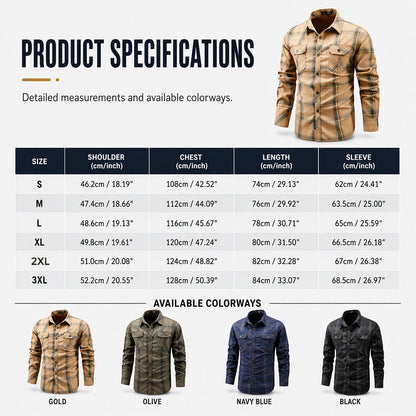 ✨Men's Casual Plaid Long Sleeve Shirt – Classic Long Sleeve Check Shirt For Everyday Smart-Casual Style 👔