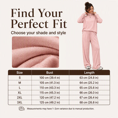 ☁️Women's Turtleneck Top & Wide-Leg Pants Set – Elegant Two-Piece Outfit For Cosy Everyday Style✨