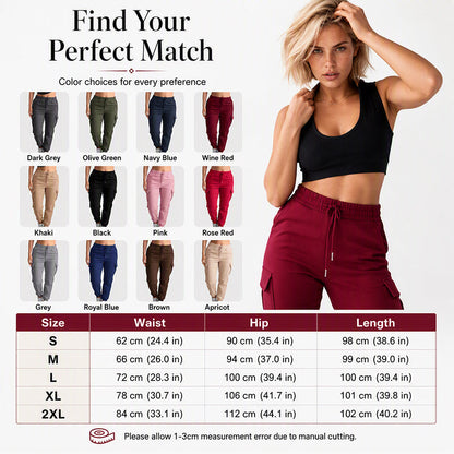 ✨ Women's Casual Drawstring Waist Cargo Pants – Relaxed Utility Style With Comfortable Everyday Fit 👖