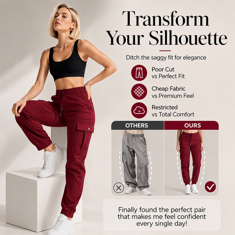 ✨ Women's Casual Drawstring Waist Cargo Pants – Relaxed Utility Style With Comfortable Everyday Fit 👖