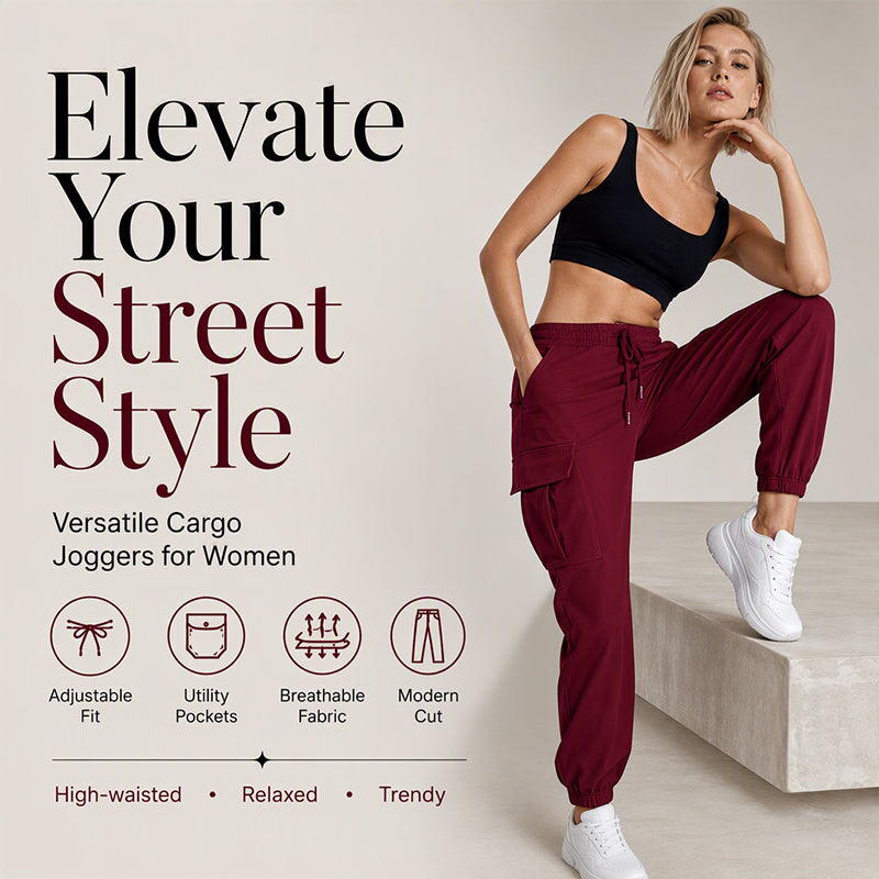 ✨ Women's Casual Drawstring Waist Cargo Pants – Relaxed Utility Style With Comfortable Everyday Fit 👖