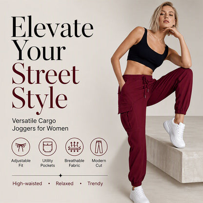 ✨ Women's Casual Drawstring Waist Cargo Pants – Relaxed Utility Style With Comfortable Everyday Fit 👖