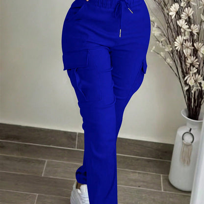 ✨ Women's Casual Drawstring Waist Cargo Pants – Relaxed Utility Style With Comfortable Everyday Fit 👖
