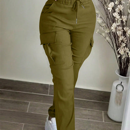 ✨ Women's Casual Drawstring Waist Cargo Pants – Relaxed Utility Style With Comfortable Everyday Fit 👖