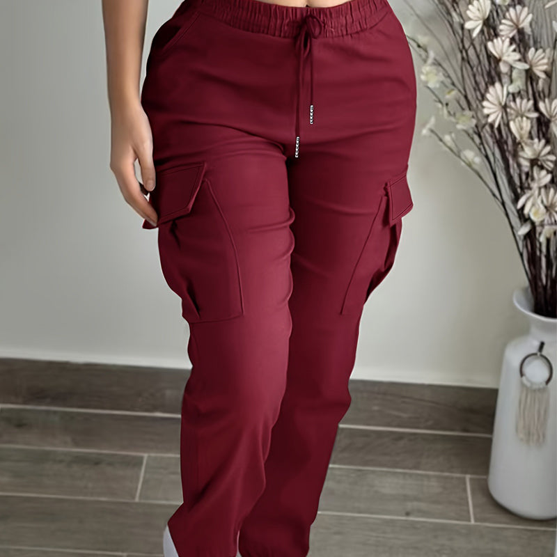 ✨ Women's Casual Drawstring Waist Cargo Pants – Relaxed Utility Style With Comfortable Everyday Fit 👖
