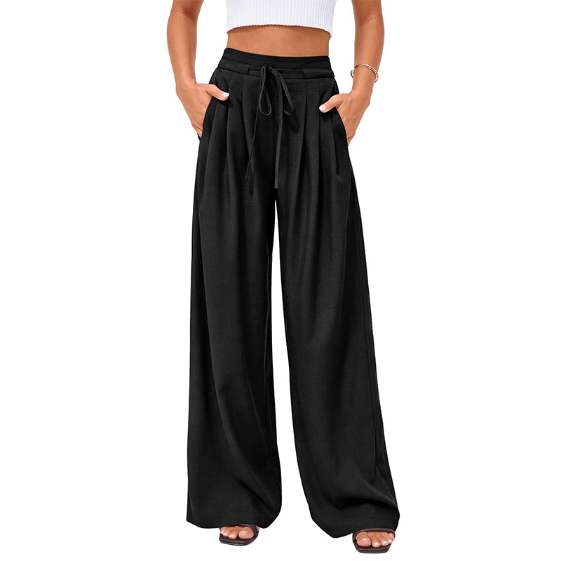 ⌛Limited-Time Offer✨Women's Casual Flowy Pleated Wide-Leg Pants – Flowy Relaxed Fit Pants For Effortless Everyday Elegance🤍