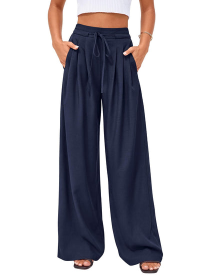 ⌛Limited-Time Offer✨Women's Casual Flowy Pleated Wide-Leg Pants – Flowy Relaxed Fit Pants For Effortless Everyday Elegance🤍