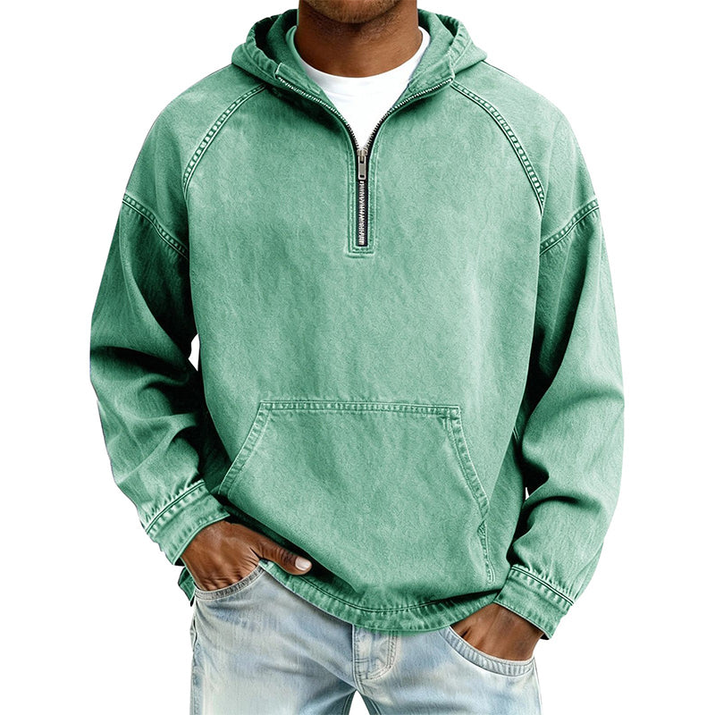 ✨Men's Casual Half-Zip Denim Jacket-Inspired Layer For Effortless Everyday Style👖
