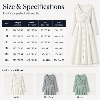 👖✨ Women's Casual Cross-Front V-Neck Cotton Dress