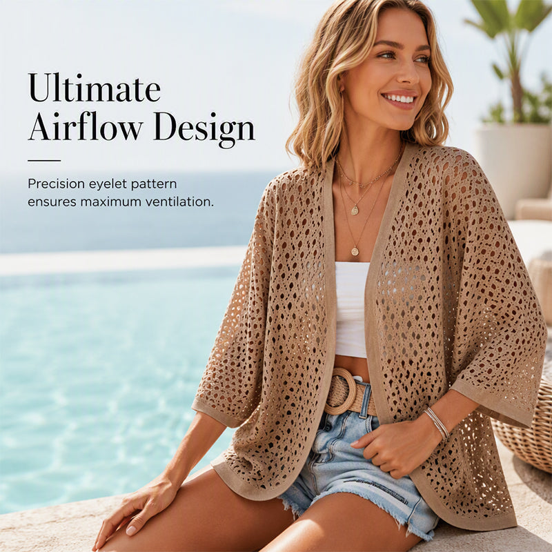 🌸 50% OFF TODAY! 👗 The Easy Summer Layer You’ll Wear Everywhere ✨ Lightweight Openwork Cardigan for Holidays, Evenings & Everyday Outfits