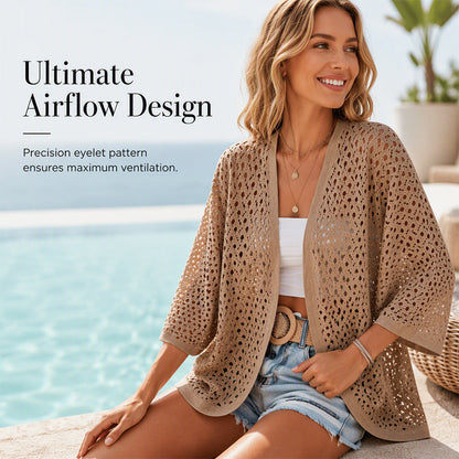🌸 50% OFF TODAY! 👗 The Easy Summer Layer You’ll Wear Everywhere ✨ Lightweight Openwork Cardigan for Holidays, Evenings & Everyday Outfits