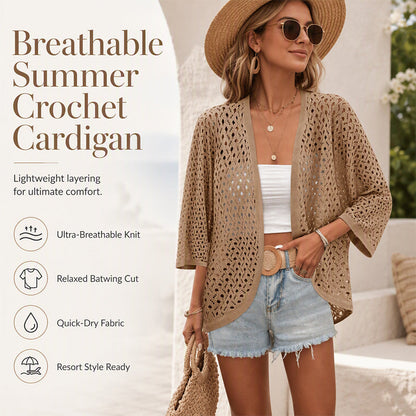 🌸 50% OFF TODAY! 👗 The Easy Summer Layer You’ll Wear Everywhere ✨ Lightweight Openwork Cardigan for Holidays, Evenings & Everyday Outfits