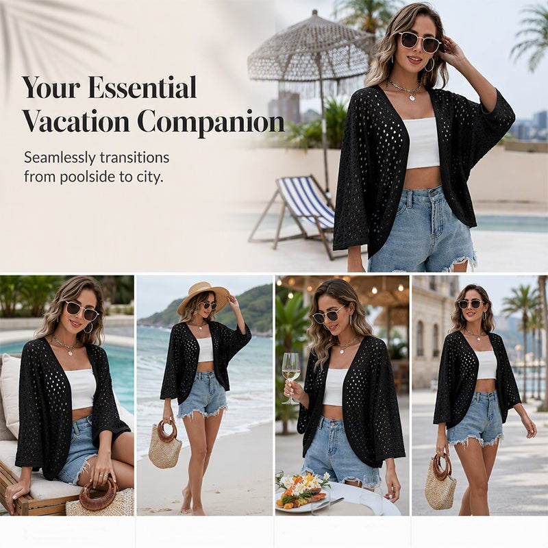 🌸 50% OFF TODAY! 👗 The Easy Summer Layer You’ll Wear Everywhere ✨ Lightweight Openwork Cardigan for Holidays, Evenings & Everyday Outfits