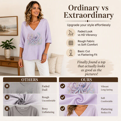 Women's V Neck Printed T-Shirt
