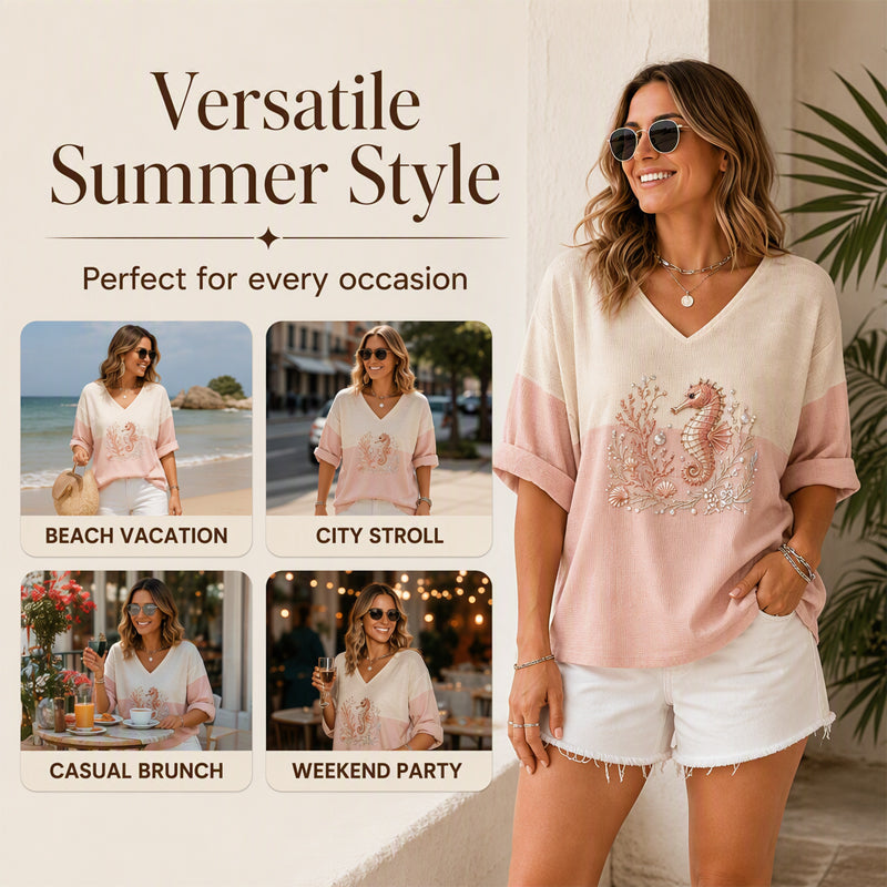 Women's V Neck Printed T-Shirt