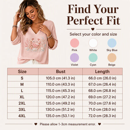 Women's V Neck Printed T-Shirt