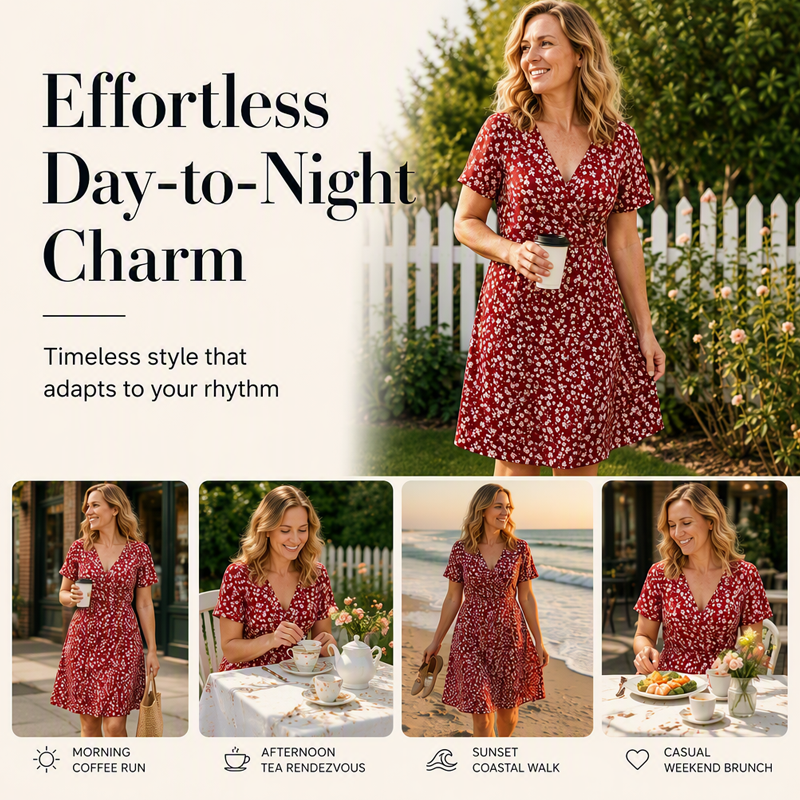 New Arrivals🛍️Women's Summer Floral V-Neck Dress