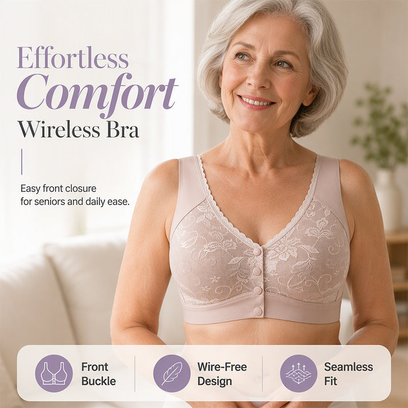 Front Closure Wire-Free Bra for Elderly Women Seamless Vest Style Plus Size