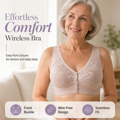 Front Closure Wire-Free Bra for Elderly Women Seamless Vest Style Plus Size