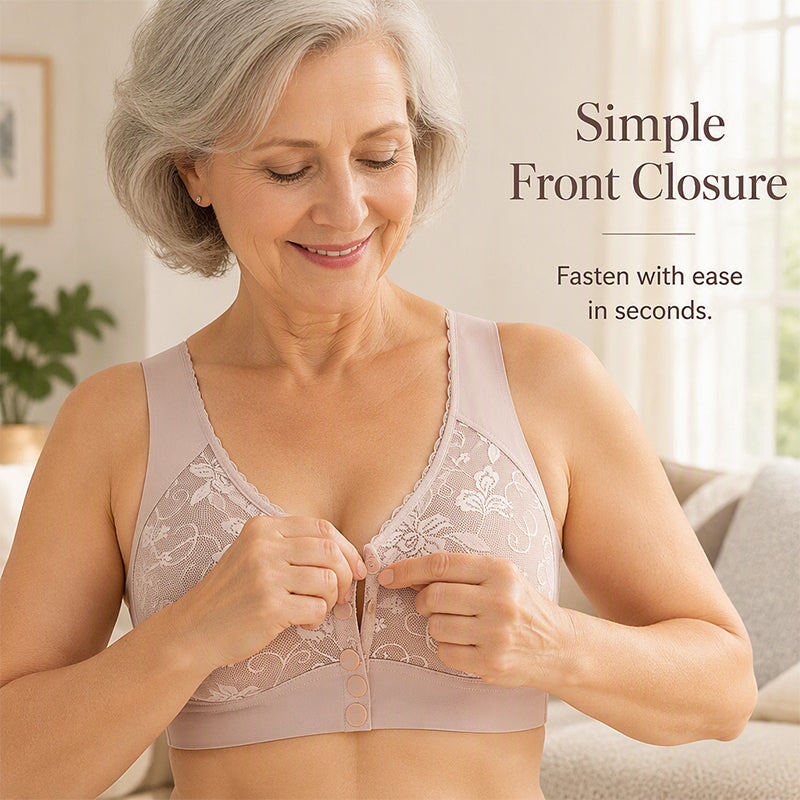 Front Closure Wire-Free Bra for Elderly Women Seamless Vest Style Plus Size