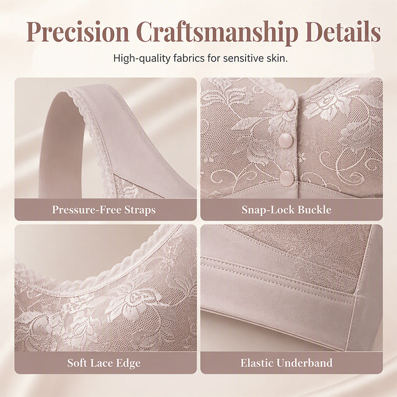 Front Closure Wire-Free Bra for Elderly Women Seamless Vest Style Plus Size