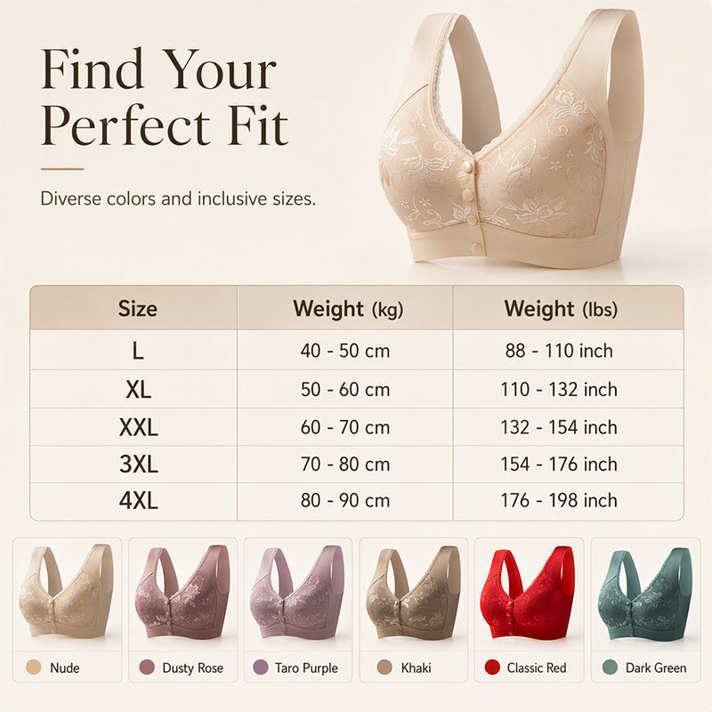 Front Closure Wire-Free Bra for Elderly Women Seamless Vest Style Plus Size