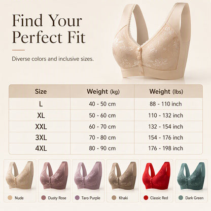 Front Closure Wire-Free Bra for Elderly Women Seamless Vest Style Plus Size