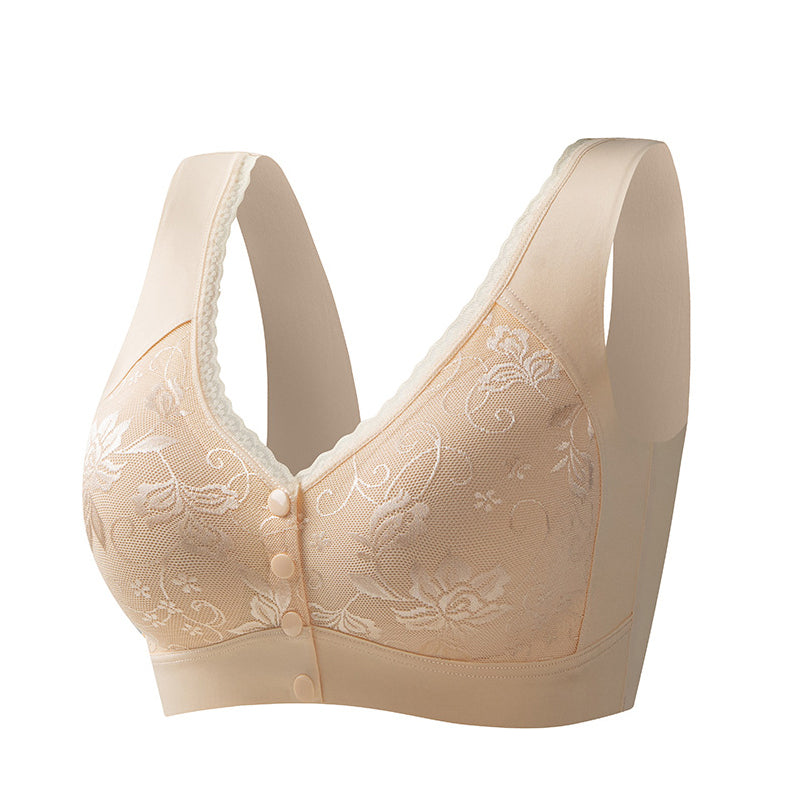 Front Closure Wire-Free Bra for Elderly Women Seamless Vest Style Plus Size