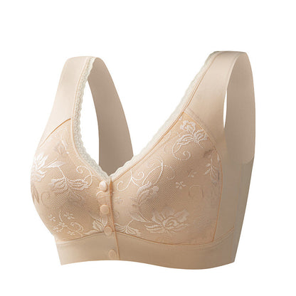Front Closure Wire-Free Bra for Elderly Women Seamless Vest Style Plus Size