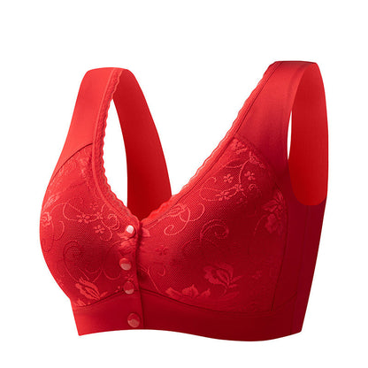Front Closure Wire-Free Bra for Elderly Women Seamless Vest Style Plus Size