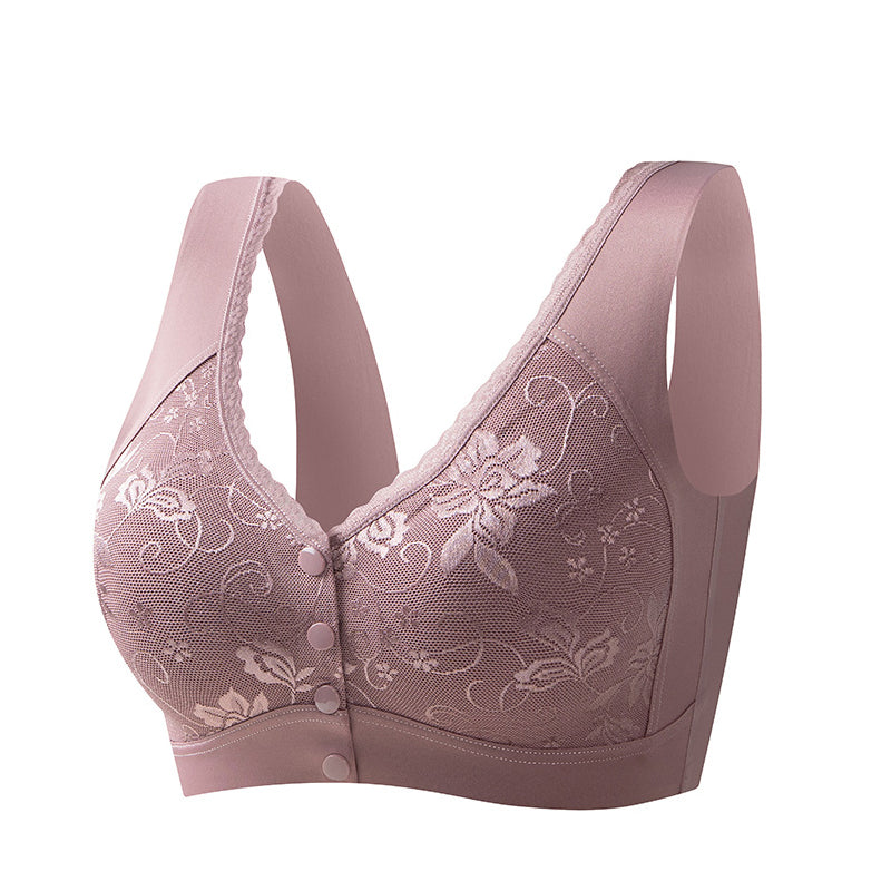 Front Closure Wire-Free Bra for Elderly Women Seamless Vest Style Plus Size