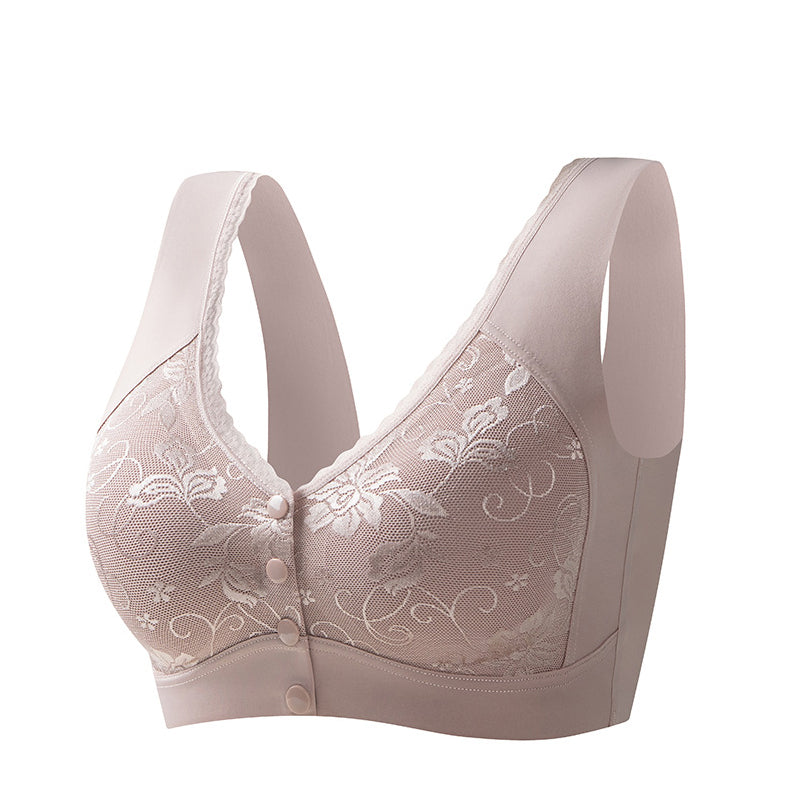 Front Closure Wire-Free Bra for Elderly Women Seamless Vest Style Plus Size