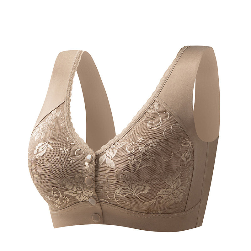 Front Closure Wire-Free Bra for Elderly Women Seamless Vest Style Plus Size