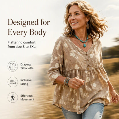 ✨ Women's Loose Fit V-Neck Casual Blouse – Effortless Style for Everyday Comfort