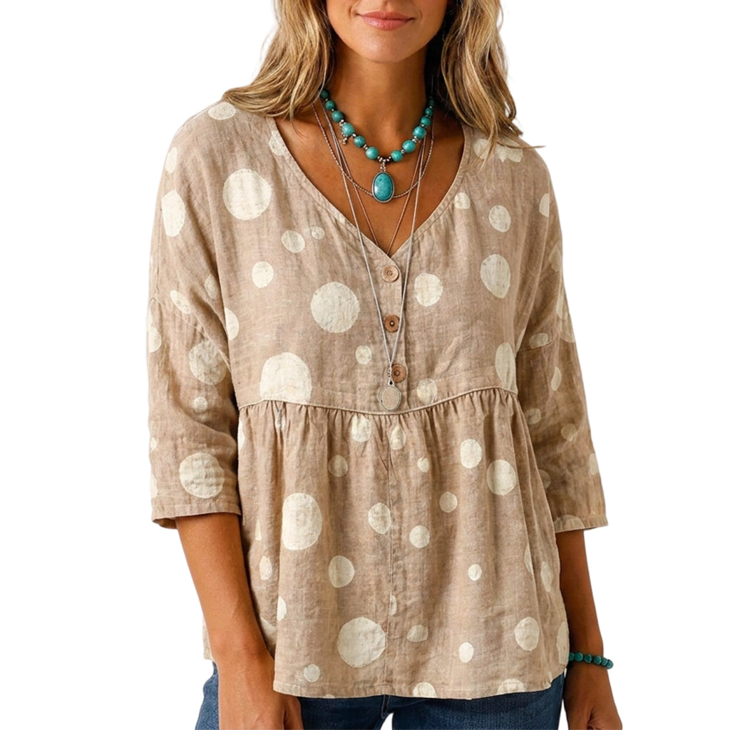 ✨ Women's Loose Fit V-Neck Casual Blouse – Effortless Style for Everyday Comfort