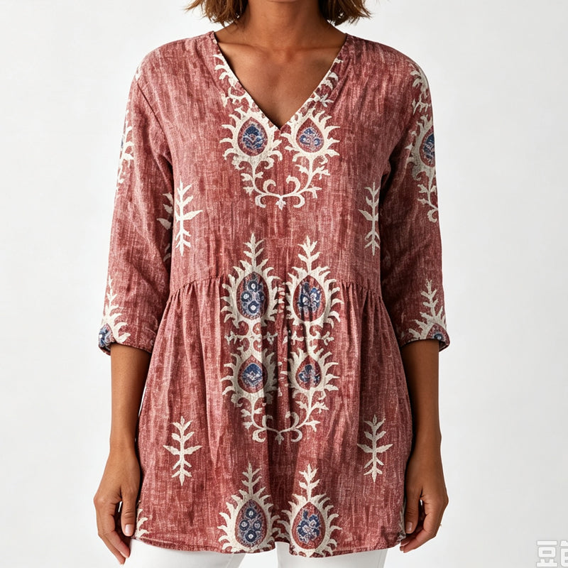 Women's Loose Digital Print Round Neck T-Shirt Short Sleeve Casual Top