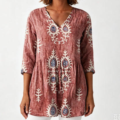 Women's Loose Digital Print Round Neck T-Shirt Short Sleeve Casual Top