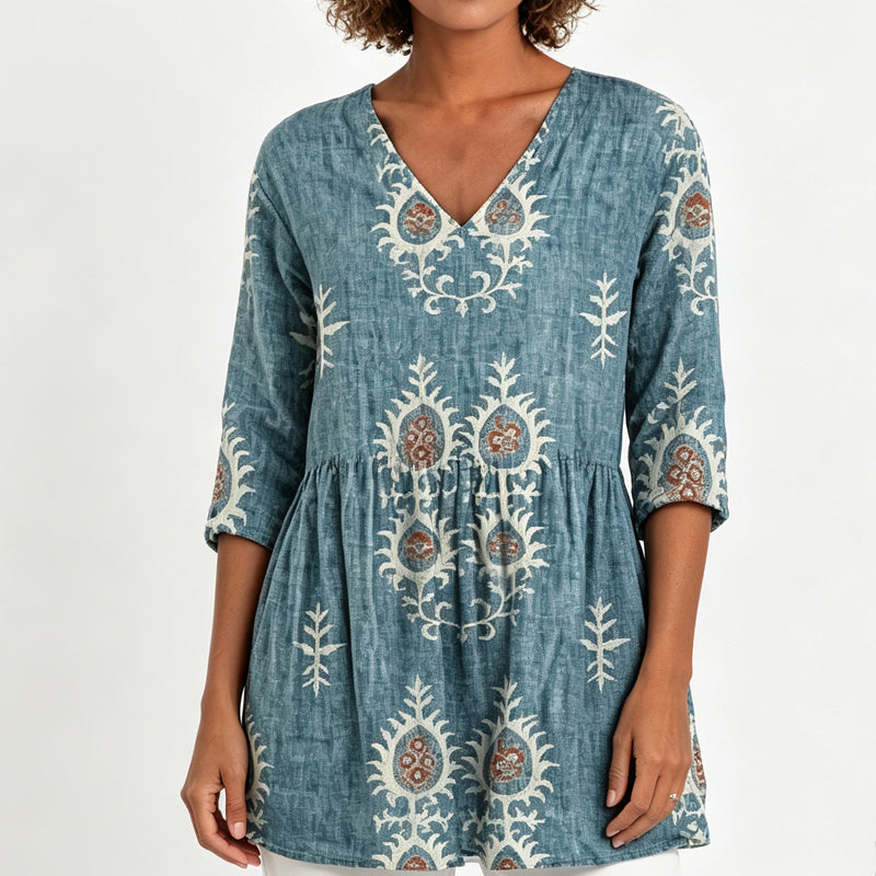 Women's Loose Digital Print Round Neck T-Shirt Short Sleeve Casual Top