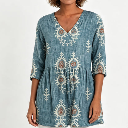 Women's Loose Digital Print Round Neck T-Shirt Short Sleeve Casual Top