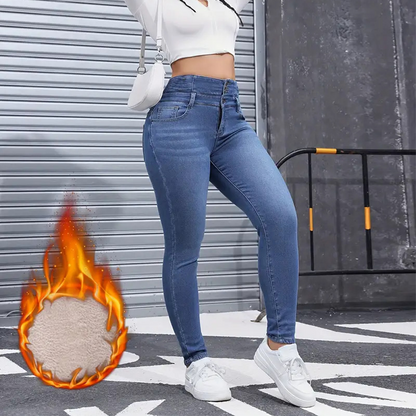 ✨ Women's Warm Casual Fashion Jeans – Cozy Comfort Meets Everyday Style