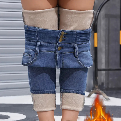 ✨ Women's Warm Casual Fashion Jeans – Cozy Comfort Meets Everyday Style