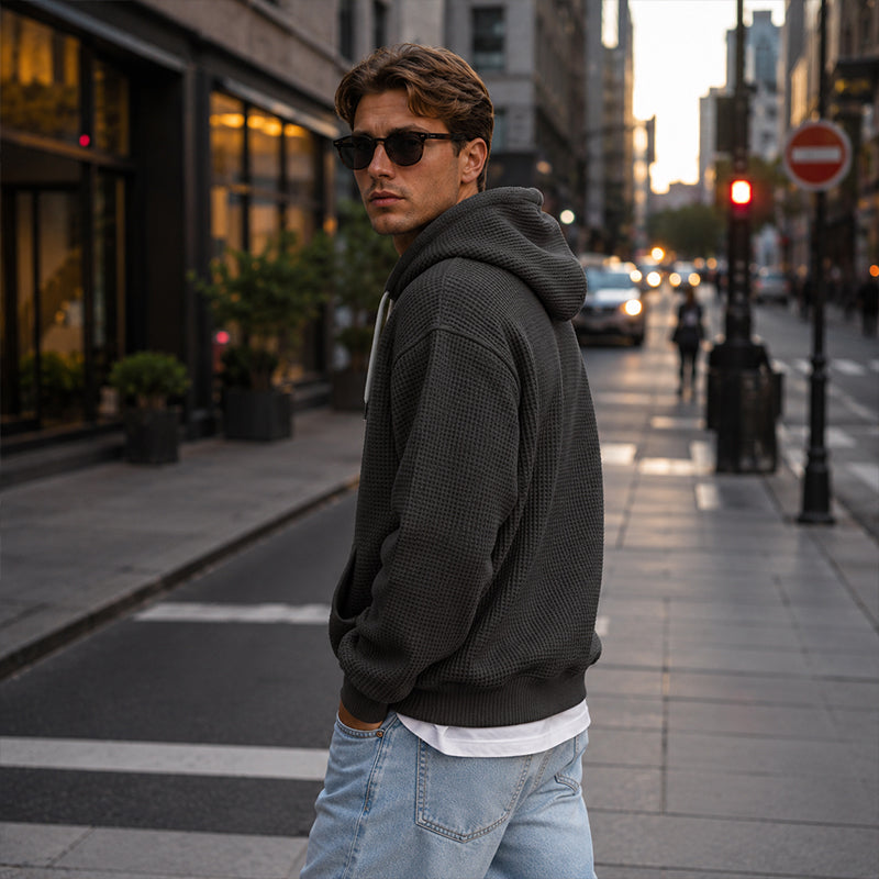 ⏰️LIMITED-TIME 50% OFF! ✨Men's Knit Quarter-Zip Hoodie Sweatshirt