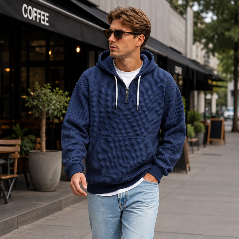 ⏰️LIMITED-TIME 50% OFF! ✨Men's Knit Quarter-Zip Hoodie Sweatshirt