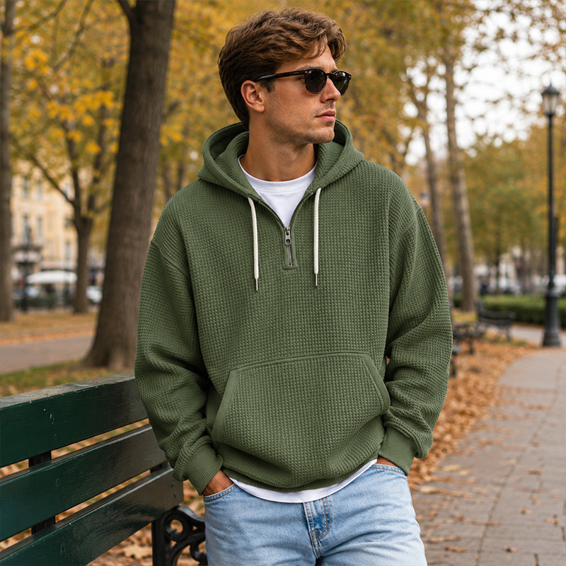 ⏰️LIMITED-TIME 50% OFF! ✨Men's Knit Quarter-Zip Hoodie Sweatshirt